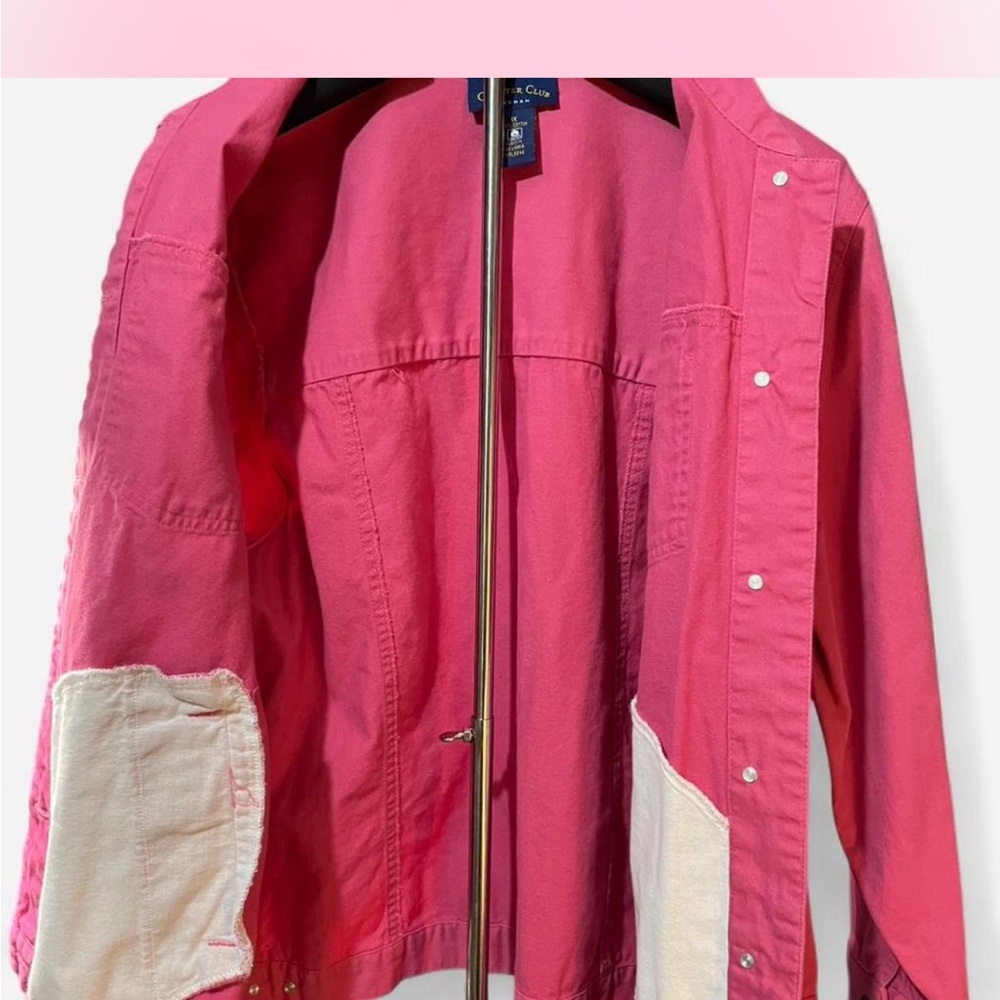 Charter Club Vibrant Pink Jean Jacket - Picture 3 of 6